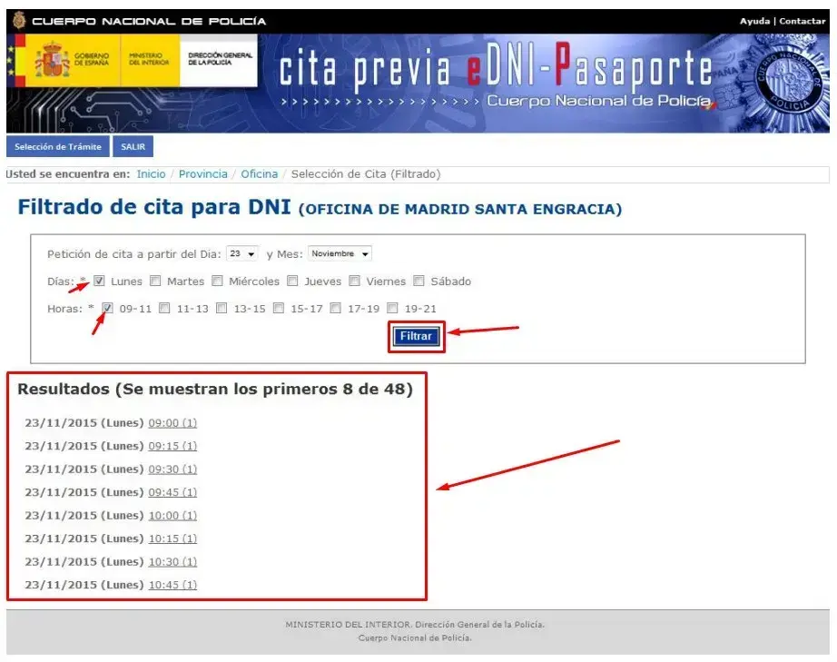Cita DNI Horarios para la cita Cita DNI Horarios para la cita