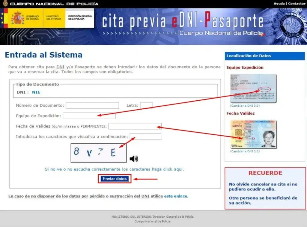 Cita DNI Introducir datos DNI NIE Cita DNI Introducir datos DNI NIE