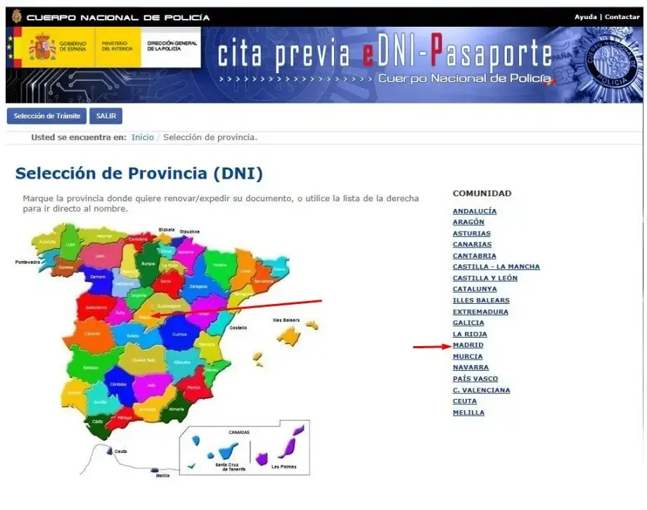 Cita DNI Seleccionar provincia Cita DNI Seleccionar provincia